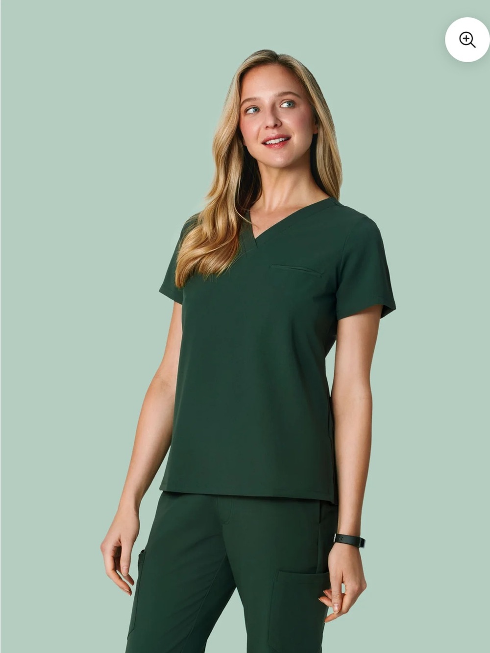 Mandala V-Neck Midnight Green Scrub Set S top XSP pants